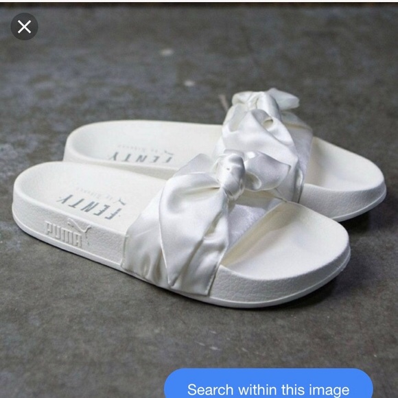 fenty white slides